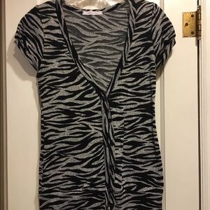 Small Charlotte Russe Zebra Short Sleeve Sweater
